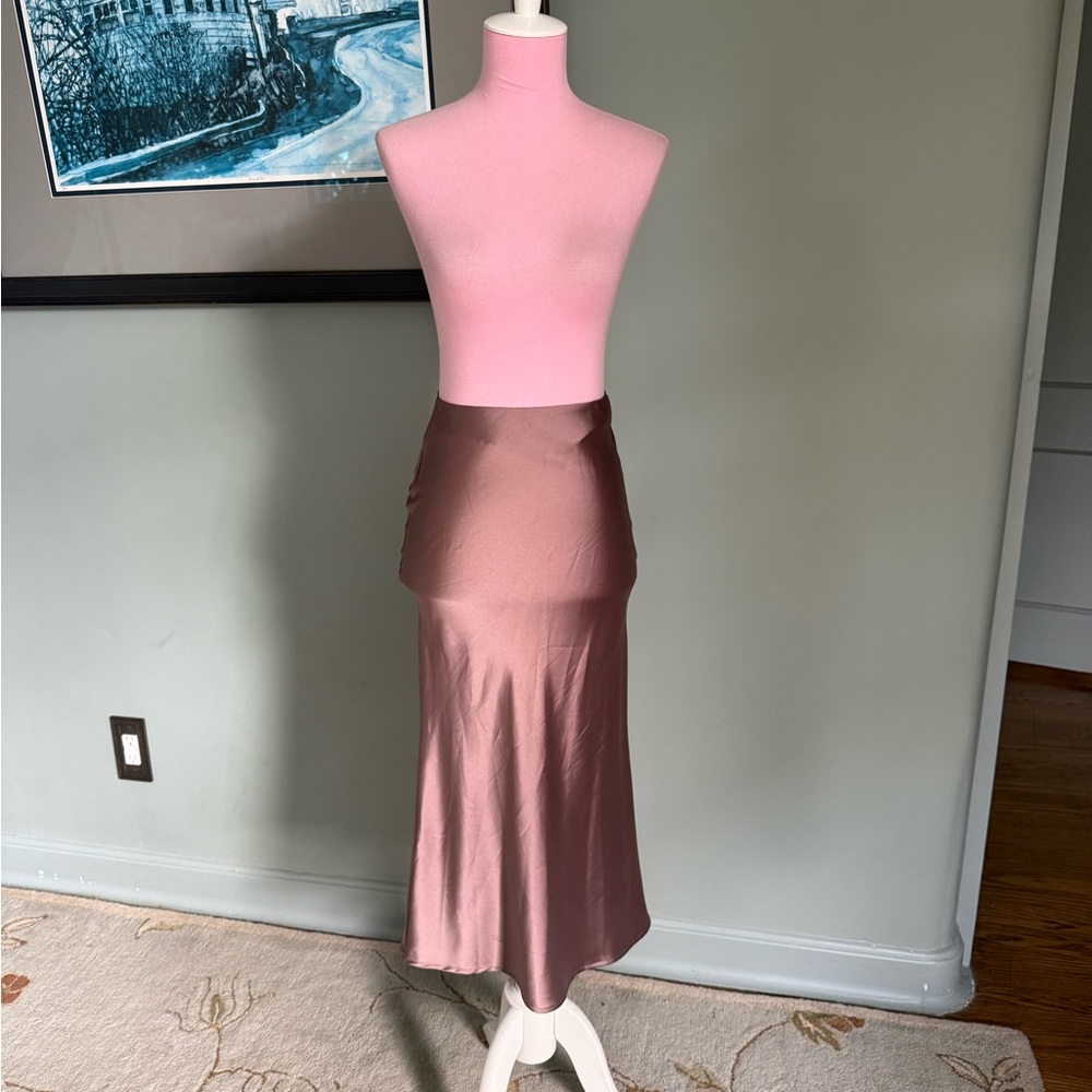 100% Mulberry Silk Bias Cut MIDI Skirt XXS